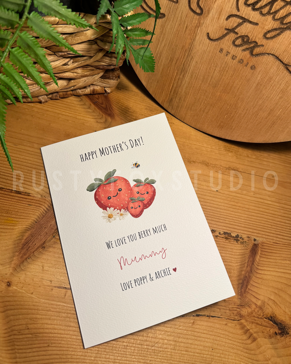 “ I love you berry much” personalised Mother’s Day card