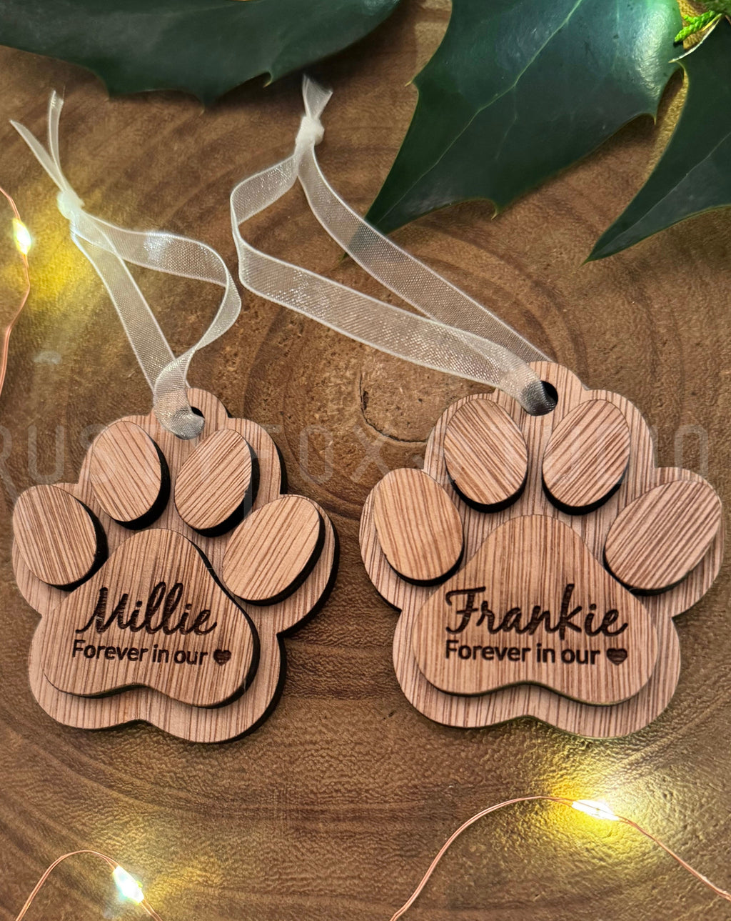 Hanging pet memorial pawprint