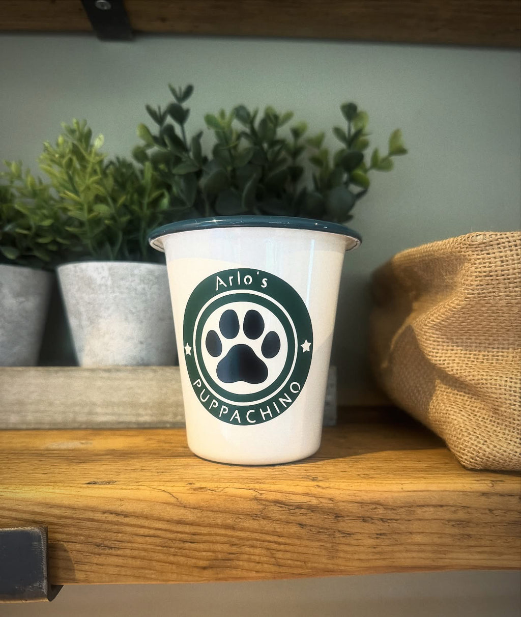 Personalised Reusable Enamel Puppachino/Pupcup